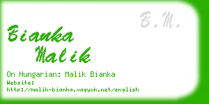 bianka malik business card